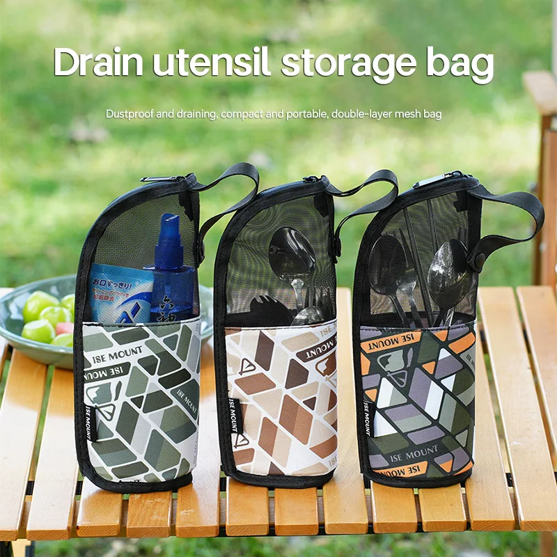 Outdoor Organizer Bag Foldable Waterproof Utensil Holder Camping Hiking Essentials Kitchenware Toiletries Travel Gear