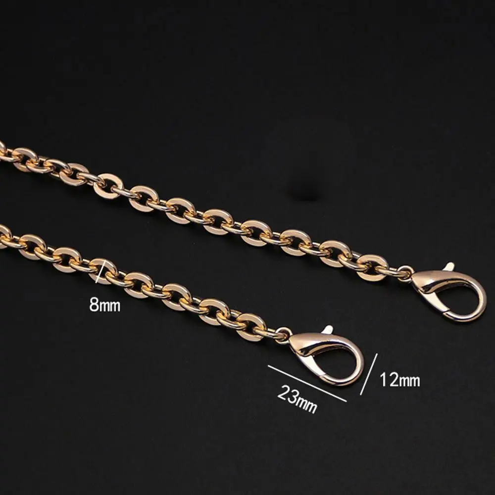 Luxury Adjustable Metal Chain Strap in Gold, Silver, and Black for Crossbody or Shoulder Bags