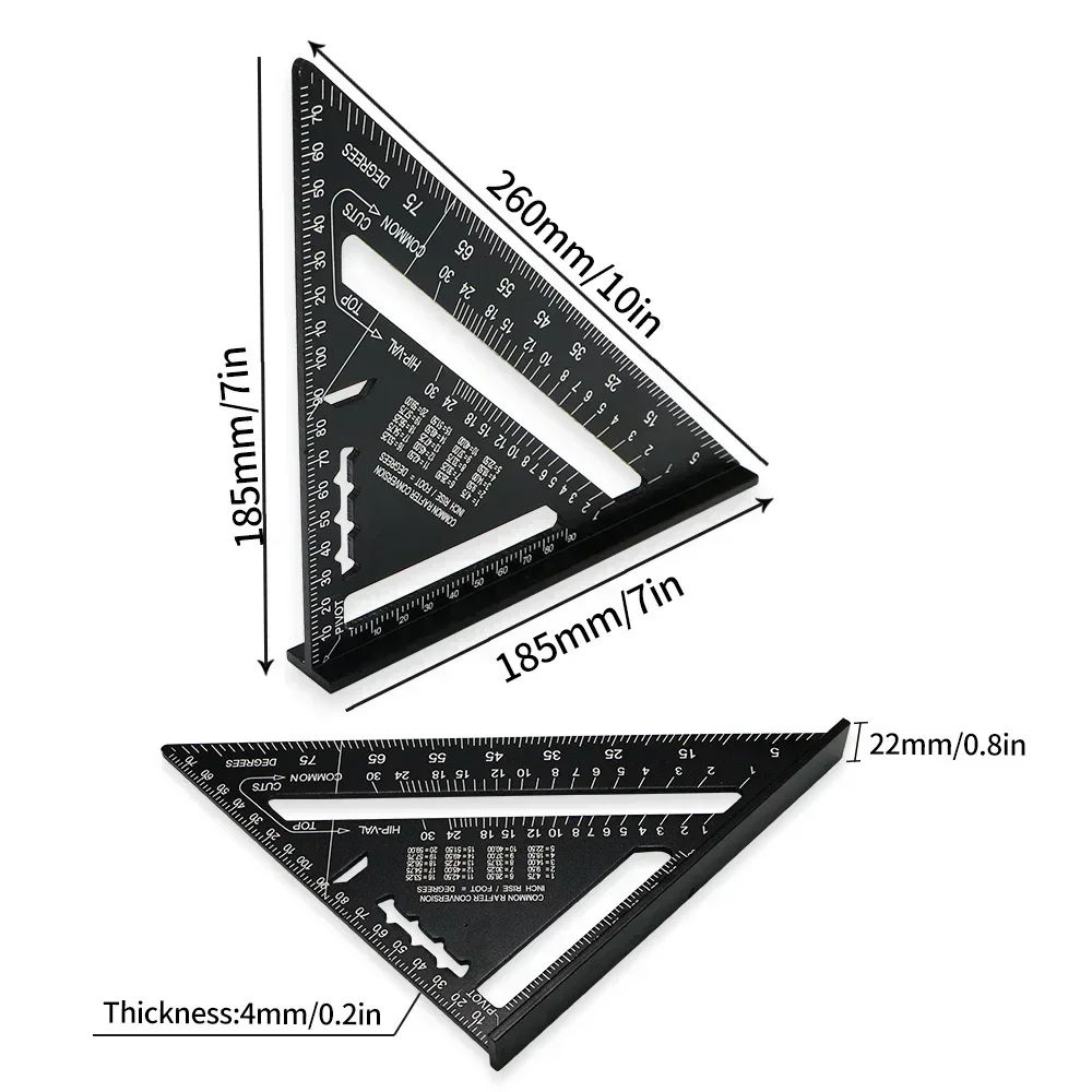 7 Inch Triangle Carpenter Square Aluminum Alloy For Woodworking And Carpentry Triangle Ruler Layout Measuring Tool 4