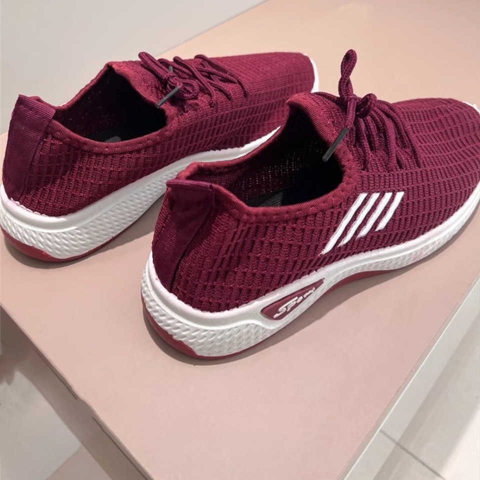 New Women's lightweight sports shoes, adult sports shoes, breathable mesh shoes, comfortable soft sole, casual single shoes