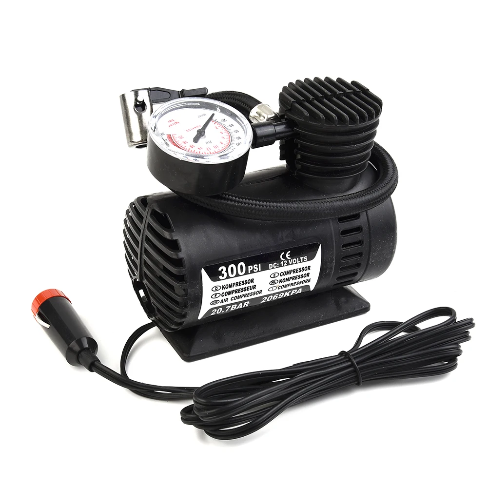 Bomba de ar elétrica para carro pneu Inflator Compressor de ar, alta qualidade, Mini carro pneu Inflator, Auto Reparação Acessórios, 12V, 300psi