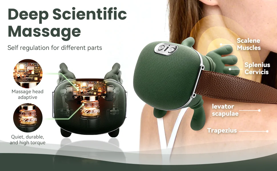 Wireless Neck And Shoulder Kneading Massager For Back Relaxation_voghion.com