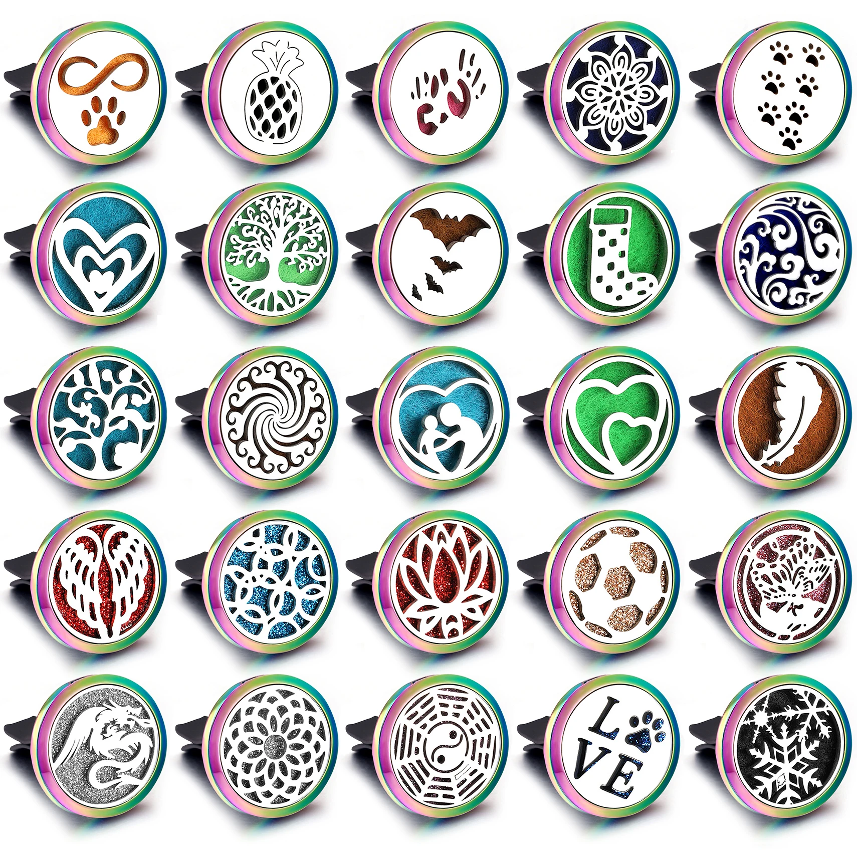 NewColorfulTreeOfLifeCarAromatherapyPerfumeLocketCarAir