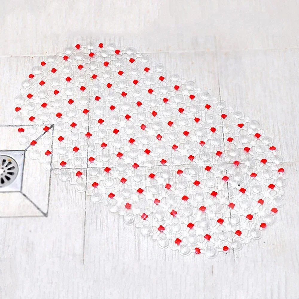 PVC Anti-Slip Shower Mat with Suction Cups - Soft Massage Bathroom Accessory