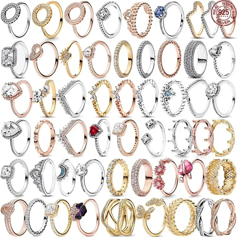 Women's 925 sterling silver fashionable charm classic ring DIY New Year Christmas gift for girlfriends silver rings silver ring