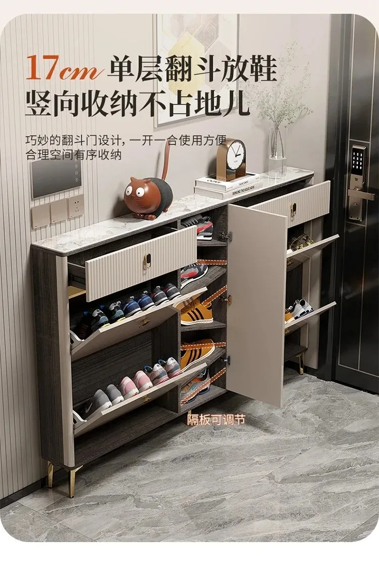 Beutiful Waterproof Shoe Cabinet Stool Design Hotel Organizer Shoe Rack Narrow Space Saving Armoire Chaussures Home Furniture