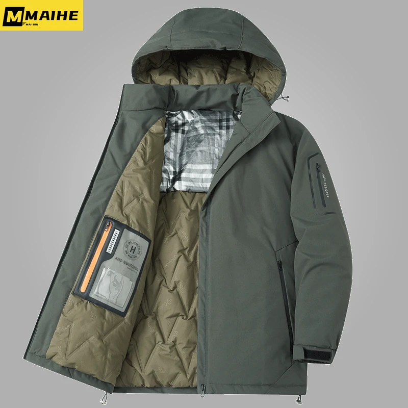 

New Men Hooded Thick Warm Casual Parkas Coats Man Overcoat Windproof Outwear Detachable Hat Jackets Male Outdoor Sport Plus 6XL