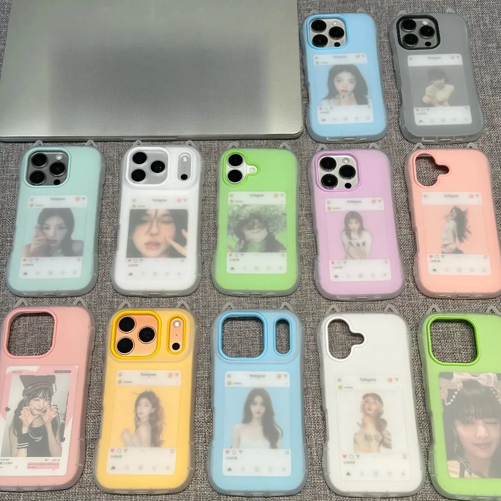 Adorable Cartoon Cat Ear Shockproof Slim Case - Jelly Candy Matte Soft TPU Cover