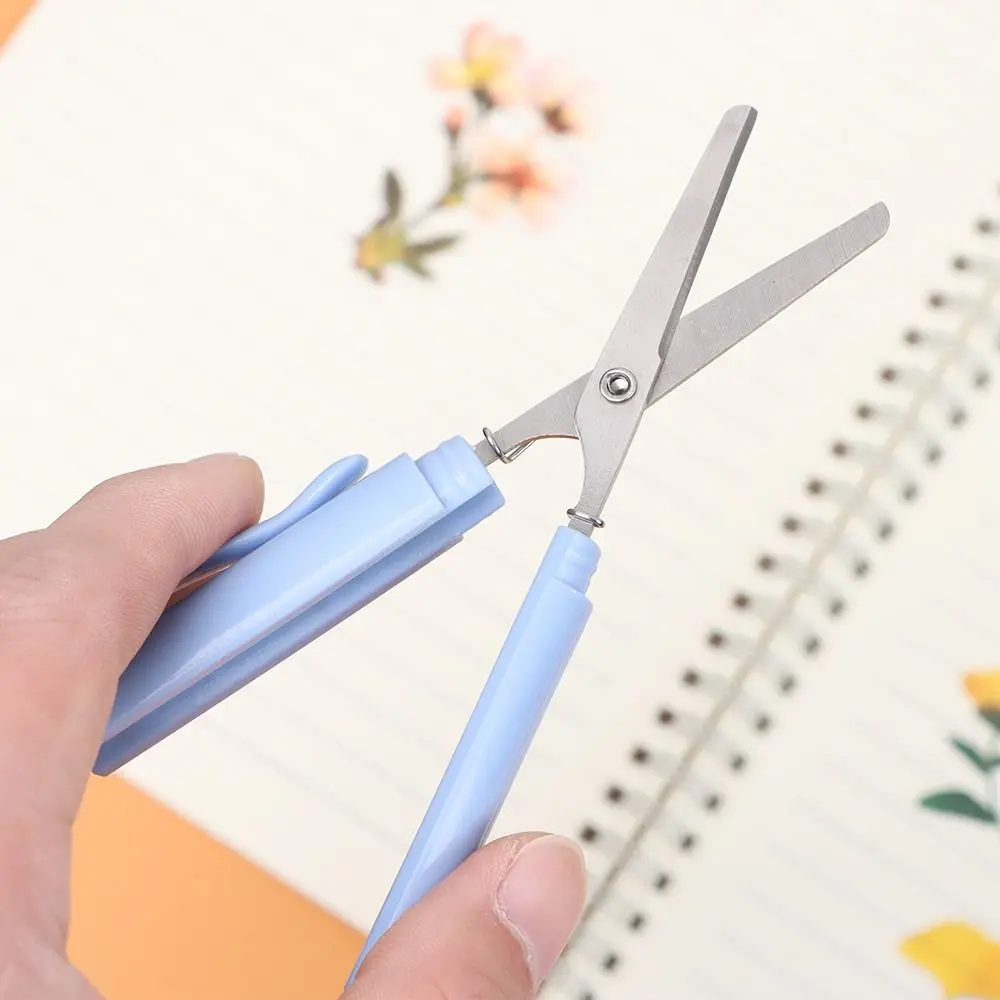 

5 Color Portable Paper-Cutting DIY Student School Handcraft Scissor Handwork Art Tools Safe Folding Scissor Pen Shape Scissor