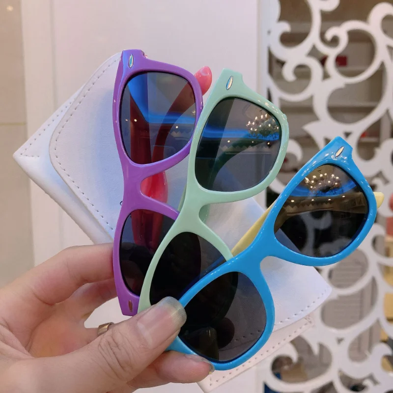 Fashion Sunglasses Kids Round Polarized Silicone Flexible Vintage Boys Girls Shades Eyewear