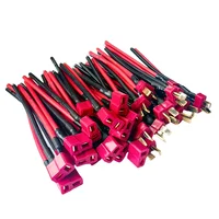 100mm Deans Connector T Plug ชายหญิง Extension สายซิลิโคน 3.93 นิ้ว 14AWG แบตเตอรี่สายเชื่อมต่อขายส่ง 1