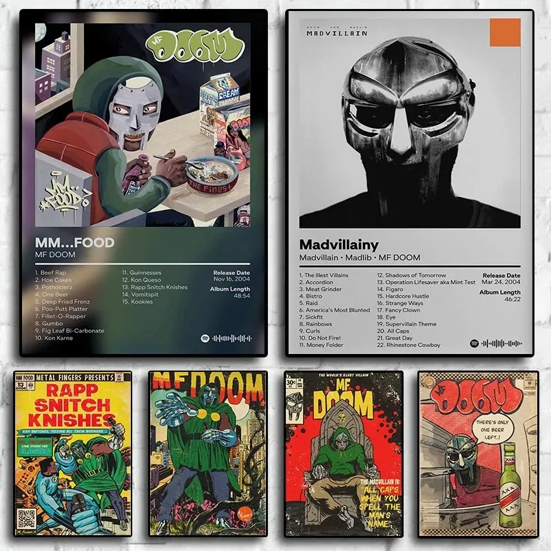 MF Doom Comic Album Poster Aesthetic Rapper Hip Hop Rock Music