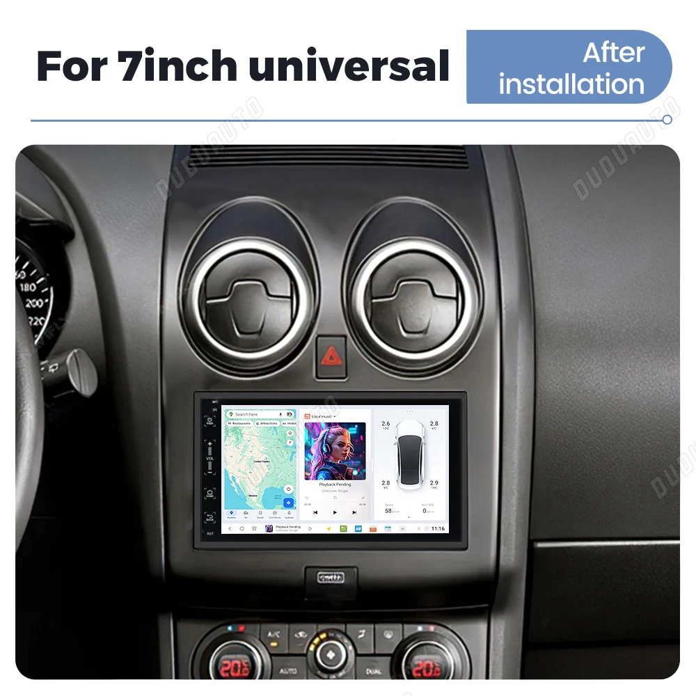 DUDUAUTO DUDU7 Pantalla Pequeña de 7 Pulgadas Estilo Universal Para Hyundai Honda Toyota BMW Kia Audi Radio de Auto Reproductor Multimedia WIFI 2
