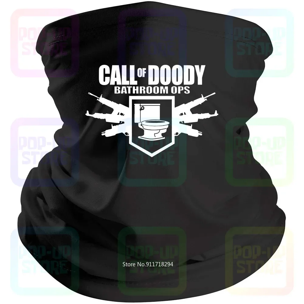 Call Of Doody Duty Bagno Ops Elite Toliet Gamer Geek Funny Black Bandana Mask Sciarpa Neck Ghetta Mouth Cover