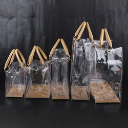 Handmade Pvc Handbag Leather Shoulder Bag Strap Transparent Tote Waterproof Clutch Travel Crossbody Women Large Capacity Handbag
