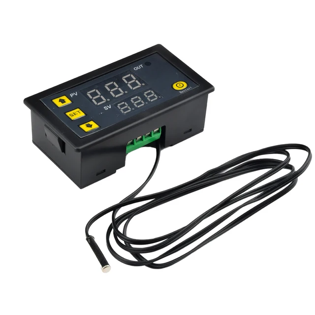 W3230 DC12V/24V AC10-220V Probe Line 20A Digital Temperature Control LED Display Thermostat with Heat/Cooling Control Instrument 6