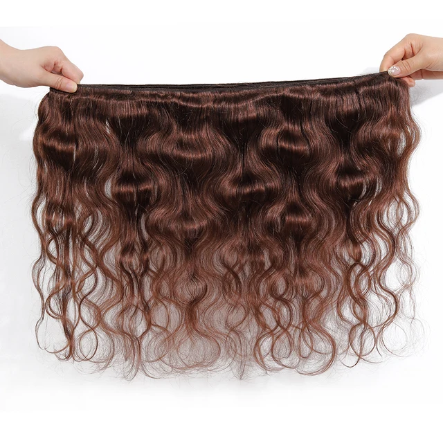 Mechones de cabello humano ondulado, Extensiones de Cabello 100% humano brasileño, marrón, n. ° 4, n. ° 2, cabello Remy tejido, 1/2 piezas