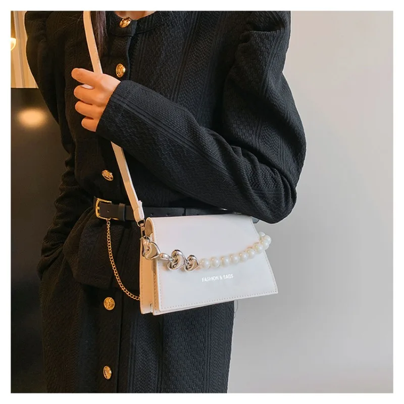 Small Square Crossbody Bag Chain Hand-held Women's Trendy Fashion Niche Shoulder Bag Western-style Luxury Brand Crossbody Bag