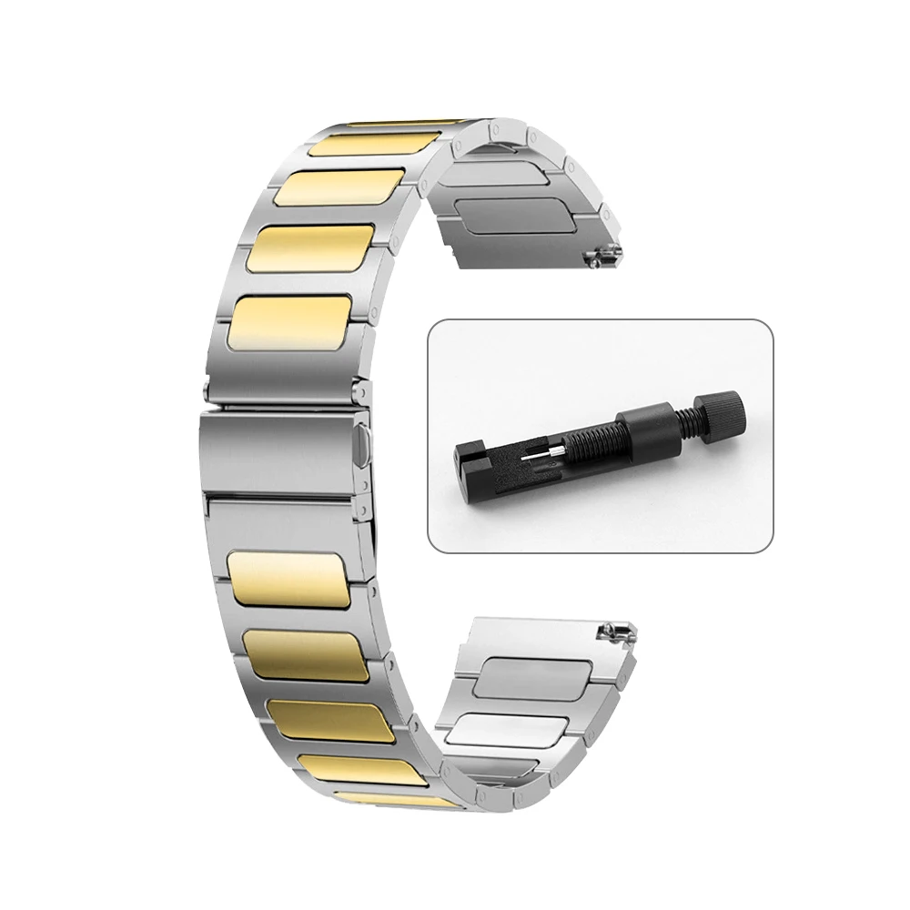 22mm Stainless Steel Men's Smartwatch Bracelet