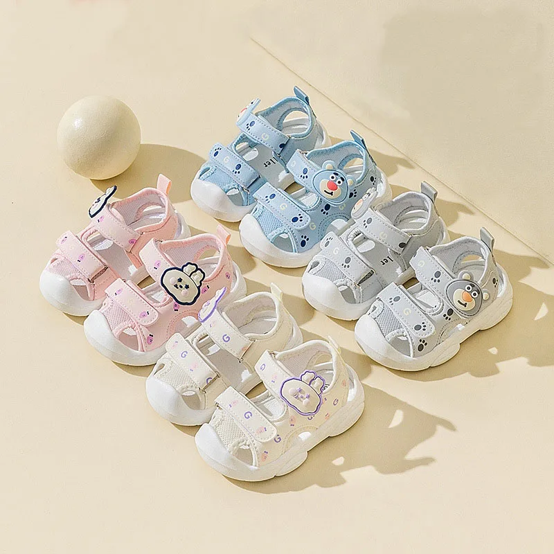 

Summer New Baby Fashion Sandals Soft Sole Baby Walking Shoes Baby Anti Slip and Collision Toe Sandals Girls' Sandals Boys' Shoes