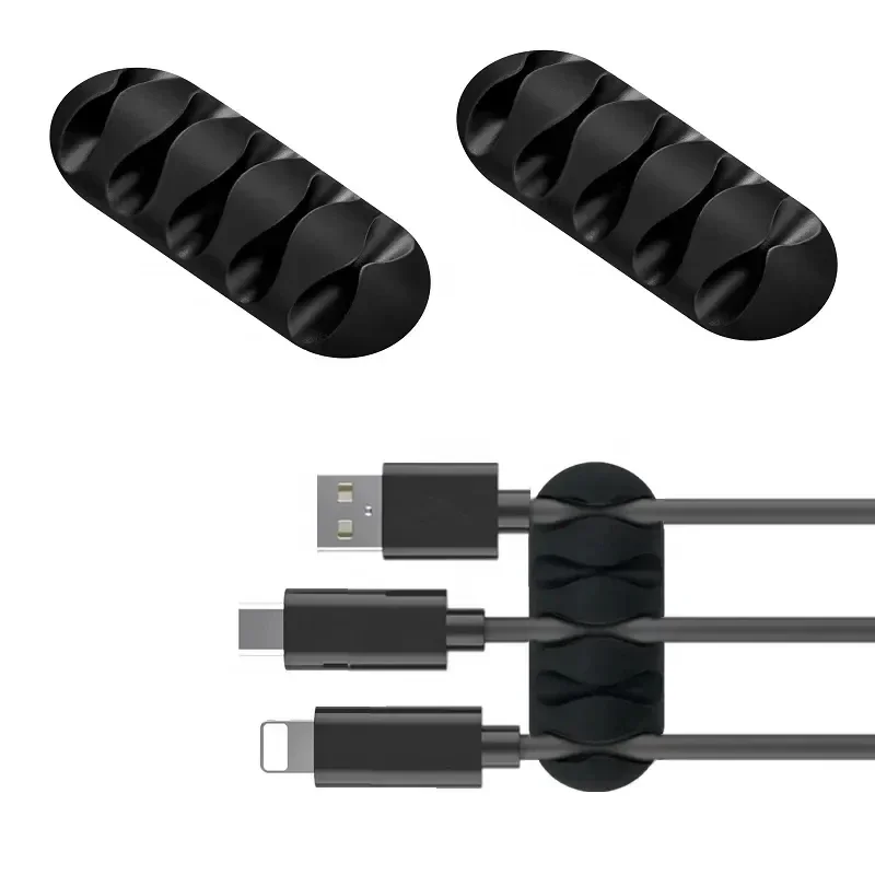 Cable Organizer Silicone USB Cable Winder Management Clips Self Adhesive for Mouse Keyboard Headset iPhone
