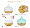 High Quality 400ml Aromatherapy Essential Oil Diffuser Wood Grain Remote Control Ultrasonic Air Humidifier with 7 Colors Light 4