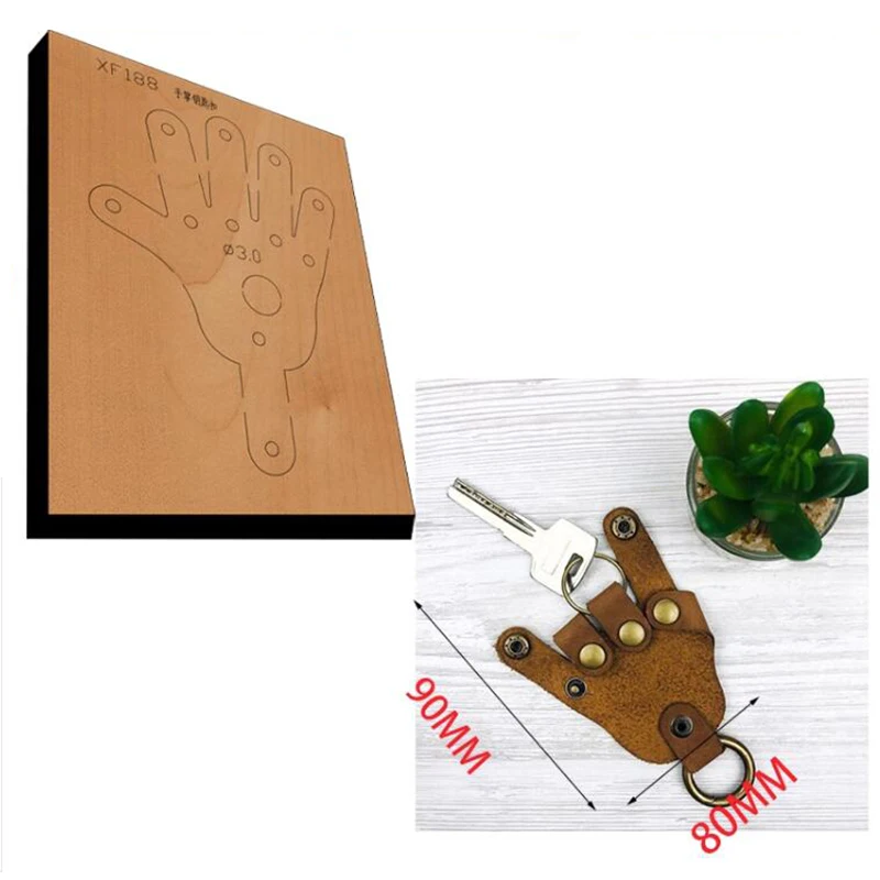 

DIY Palm Shaped Keychain Leather Cutter Dies Cut Punch Handmade Ornament Punch Steel Blade Mold Craft Tool Bag Decorations