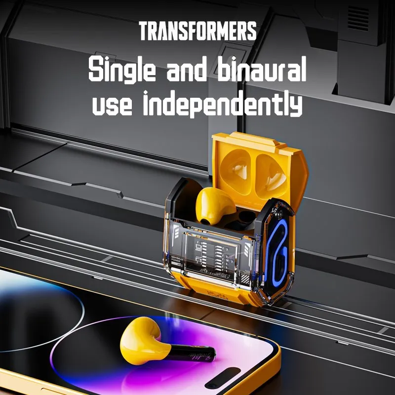 TRANSFORMERS MG-C03 블루투스 5.3 무선 게이밍 이어폰, 소음 감소, 저지연 헤드폰, 범블비 이어버드
