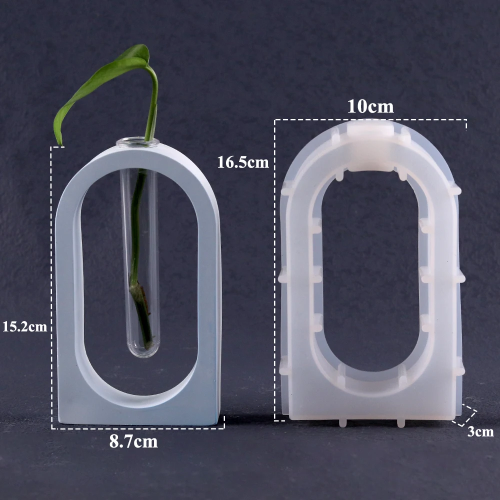 5-Piece Acrylic Glass Floral Test Tube Vase Set for Home Decor and Hydroponic Displays