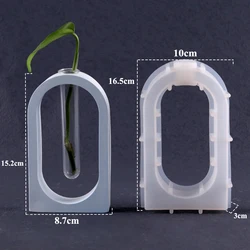 5-Piece Acrylic Glass Floral Test Tube Vase Set for Home Decor and Hydroponic Displays (Oval)