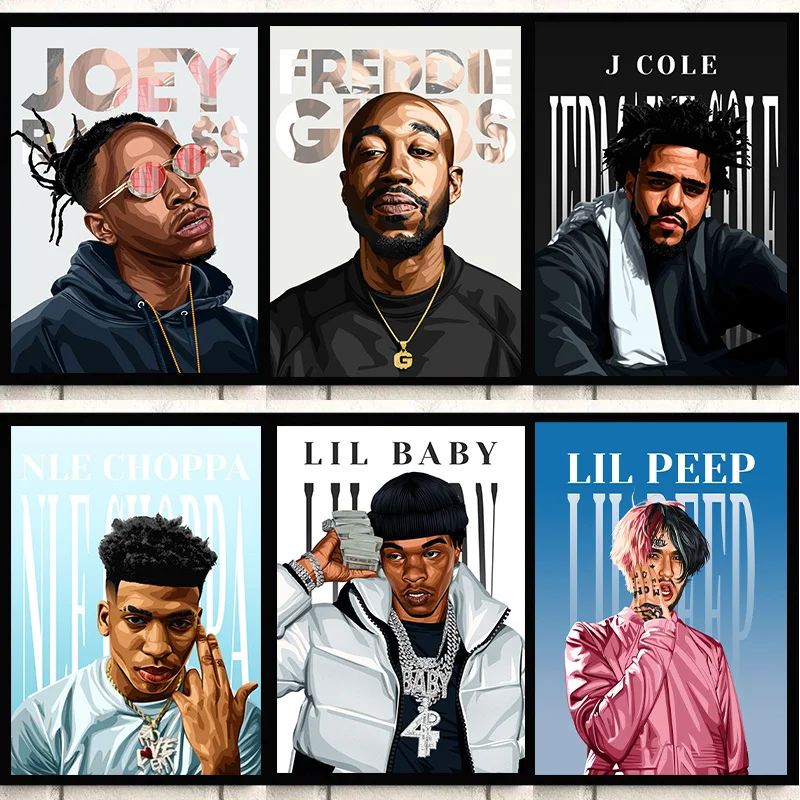 

Baby Hot Singers Lil Joey Bada Rod Wave Young Thug Freddie Gibbs Posters Canvas Printing Wall Art for Living Room Home Decor