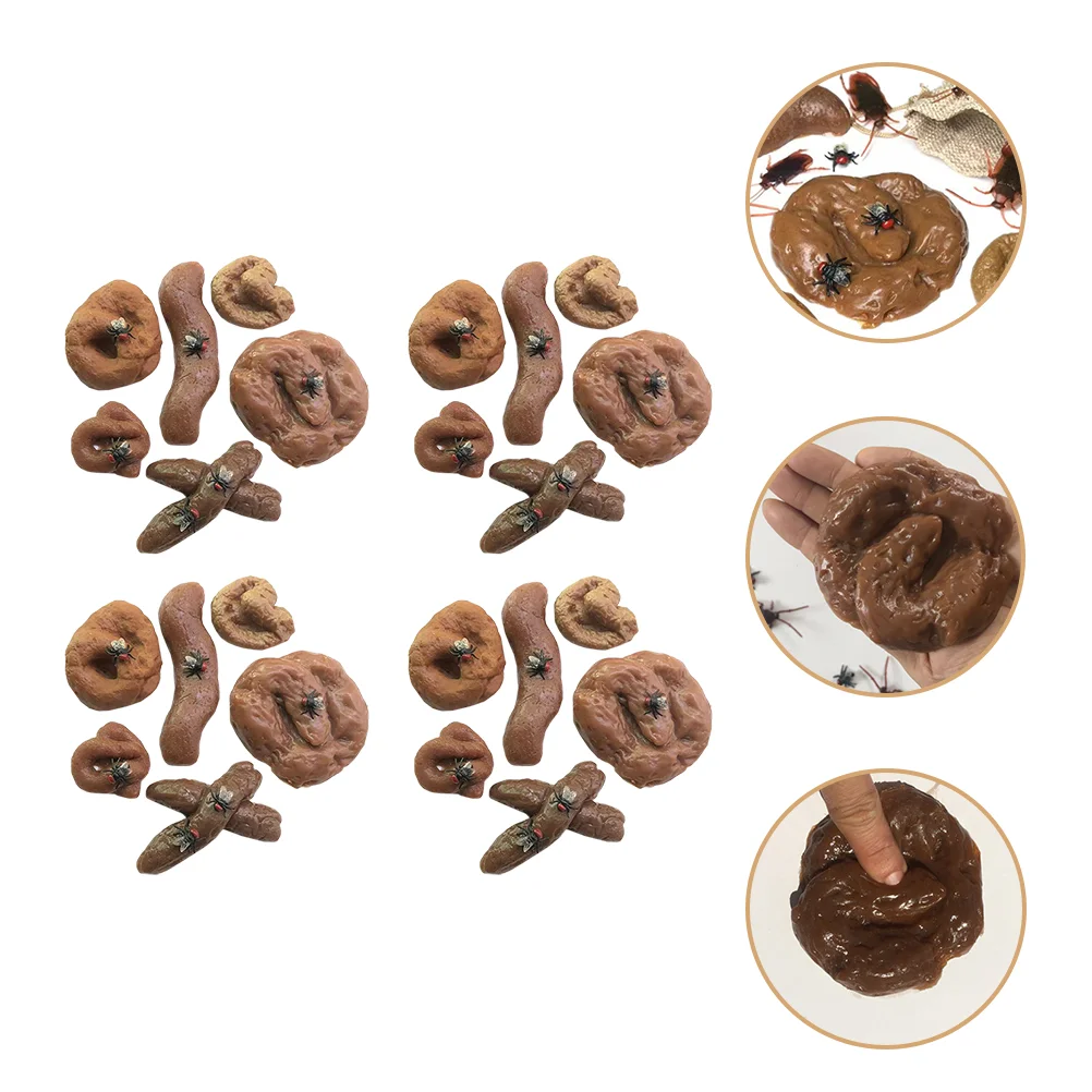 

24 Pcs Simulated Stool Funny Props Simulation Poo Realistic Toys Tricky Set Spoofed Fake Plastic Sack