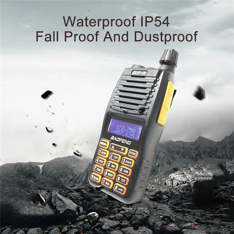 Baofeng Gt-5 8W Walkie Talkie Ricetrasmettitore Hf Impermeabile Ip54 Ad Alta Potenza Aggiornato Uv82 2Way Ham Radio Dual Band Ptt Radio Portatile