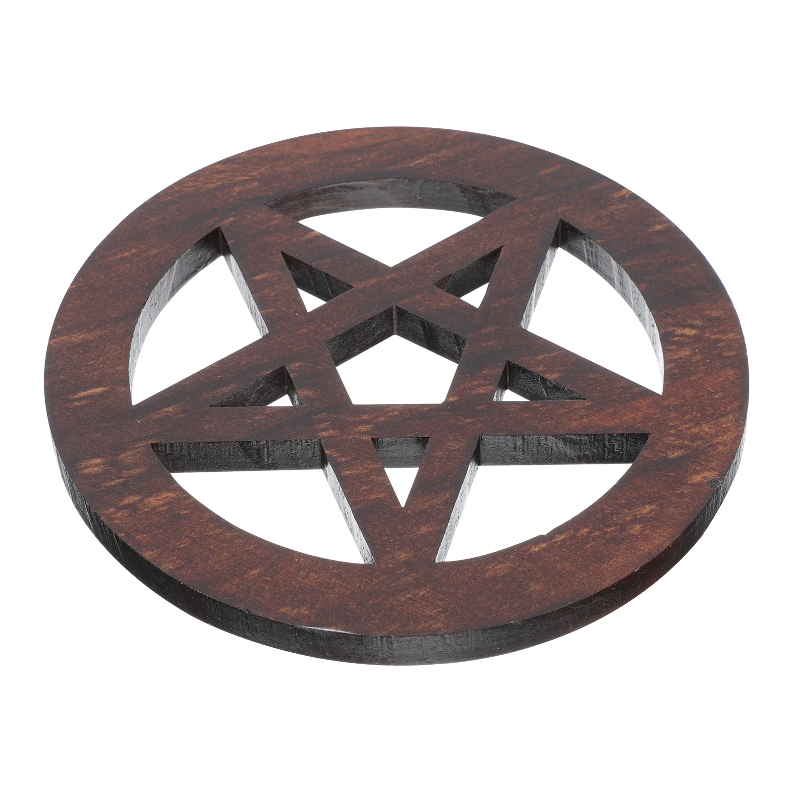 

Ornament Pentagram Wooden Mat Carving Pentacle Decor Religious Rites Adornment Dining Table Altar Tiles Ornaments