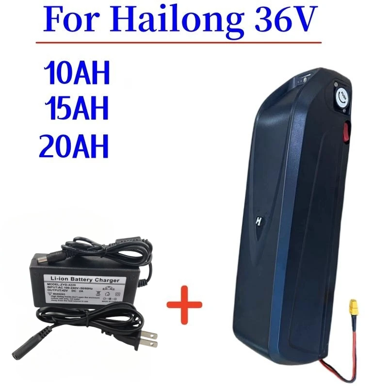 

36V 10/15/20AH For Hailong Battery 30A BMS For 350W 500W 750W 1000W Motor 42V 2A Charger