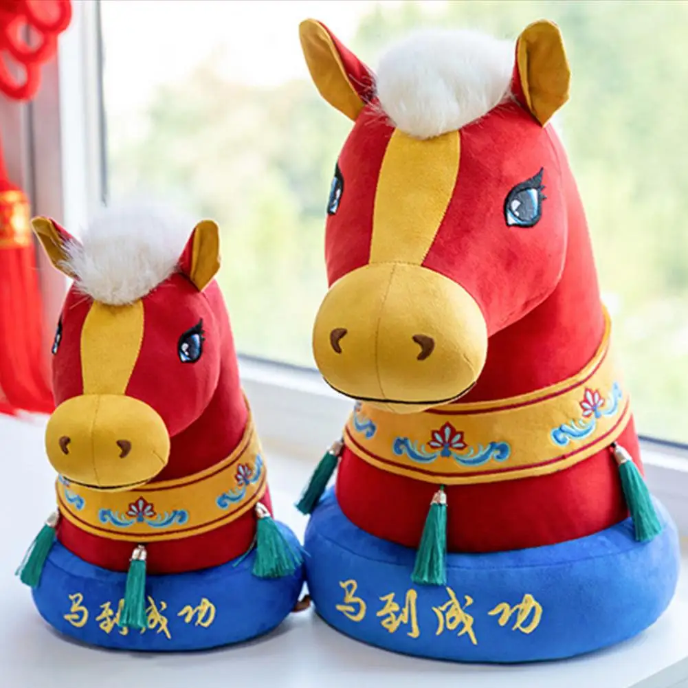말머리 인형 2026 중국 말 인형 전통 말년 마스코트 행운의 새해 선물