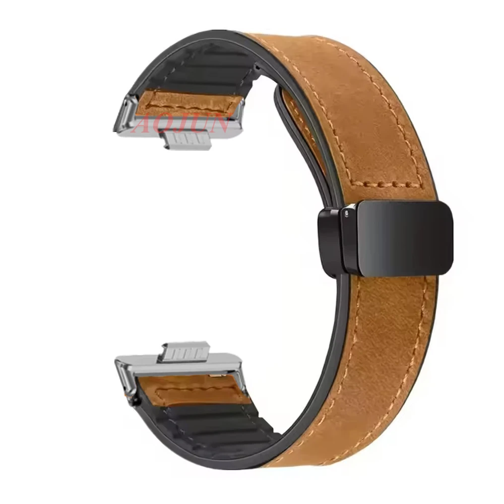 Premium Leather Silicone Magnetic Sports Bracelet - Universal Fit Strap
