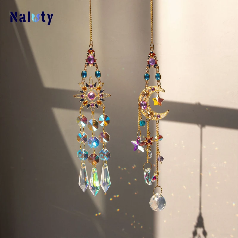 Tree of Life Crystal Prism Suncatcher Wind Chime for Home and Garden Decoration