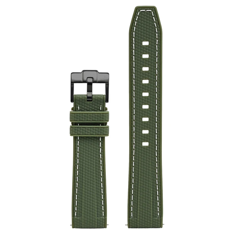 Waterproof Liquid Silicone Strap with Stainless Steel Buckle - Quick Release Replacement Watch Band