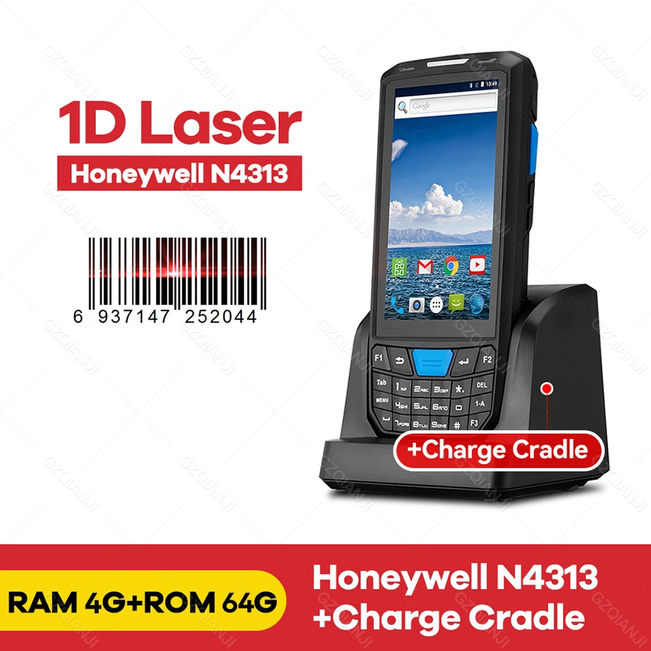 RUGILINE - Computer Portatile Android 13 + 2D Con Scanner Di Codici A Barre 2D Da 5,5", Palmare Robusto, Supporto NFC Wireless Wi-Fi 4G LTE Per Magazzino Memoria 64G