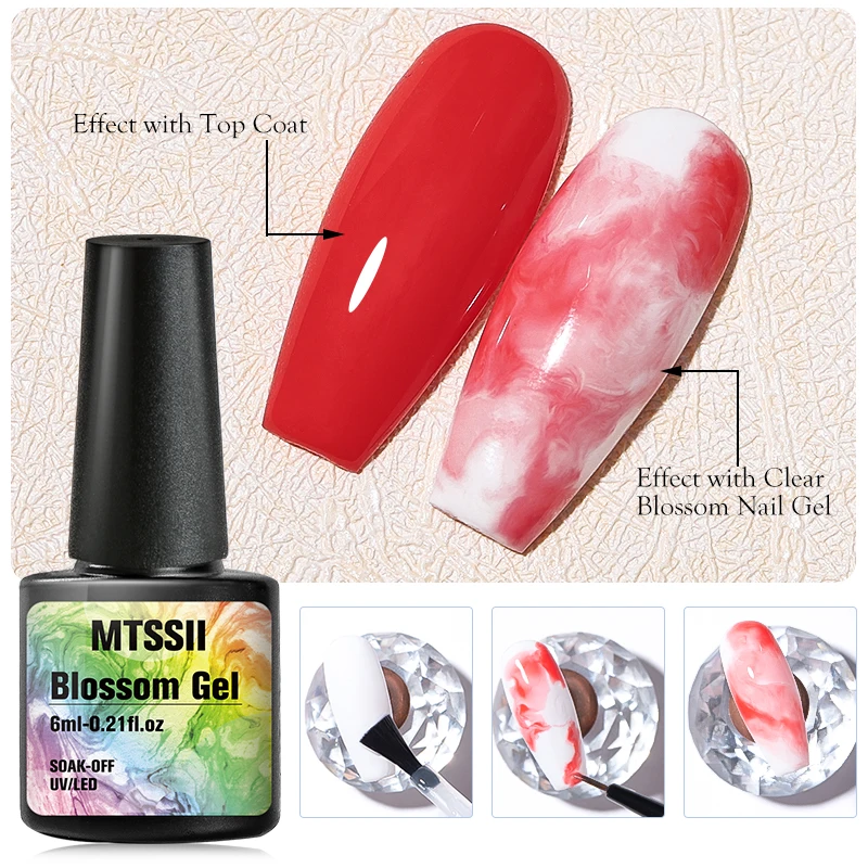 Гель-лак MTSSII Blossom для дизайна ногтей Прозрачный Цветной Гель-лак для ногтей эффект цветущего смока Гель-лак отмачиваемый УФ-светодиодный Лаки