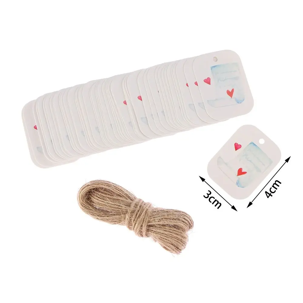 50PCS 꽃 포장 용품 의류 선물 포장 교수형 태그 크래프트 태그 종이 레이블 발렌타인 데이 라벨