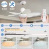 40W Socket Ceiling Fan with Light, 20.5in Screw Ceiling Fans with LED with Remote For Bedroom, Garage and Kitchen 6
