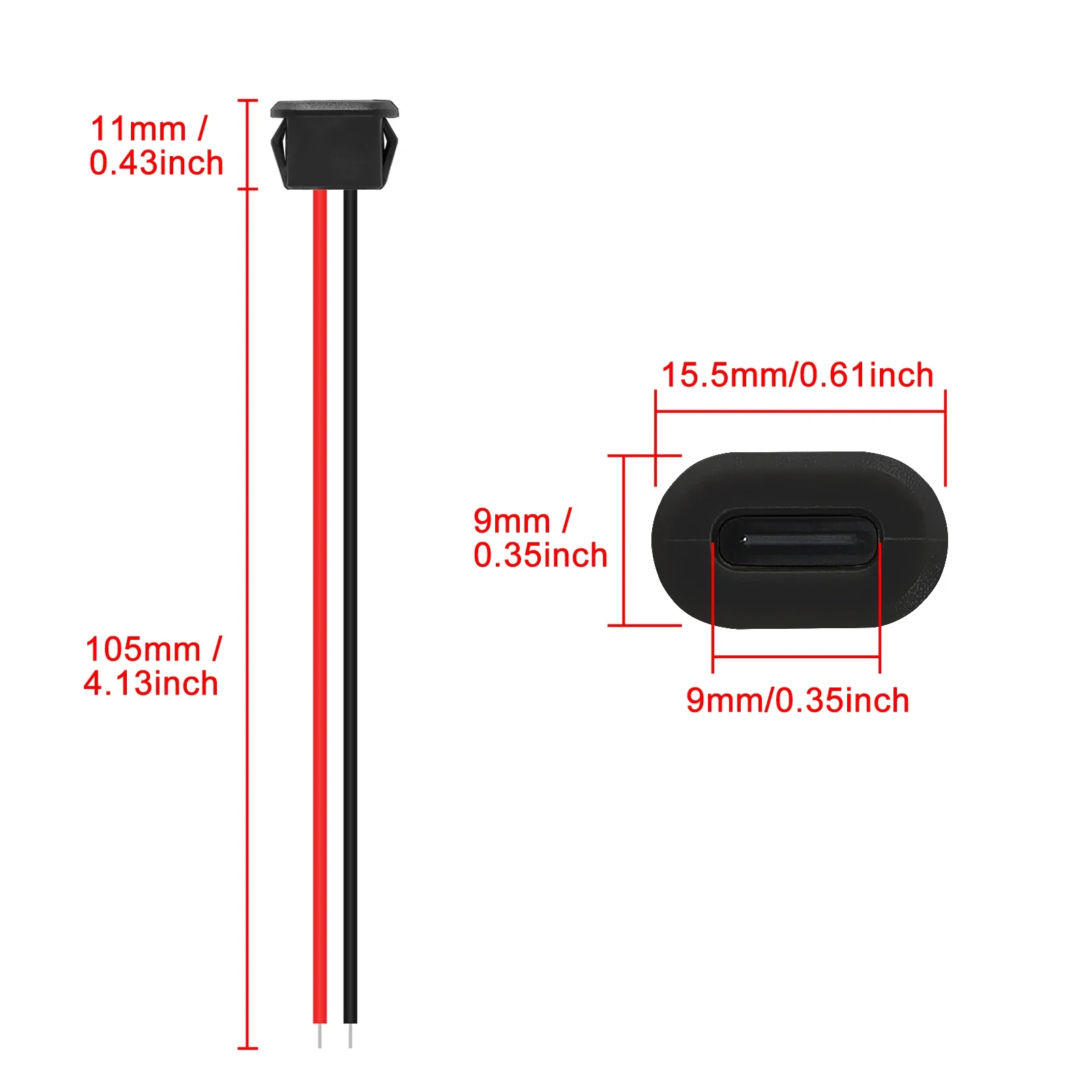 USB Type-C Waterproof Female Socket Charging Interface With Welding Wire 10PCS usb connectors