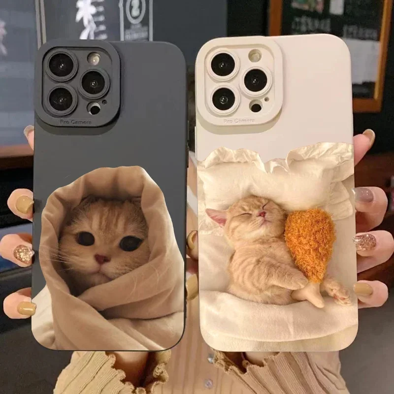 Cartoon Fun Cat Pet Dog Silicone Phone Case For Samsung Galaxy A14 A34 A54 A13 A23 A33 A52 S23 Ultra S22 Plus S21 S20 FE