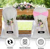 100/50/10pcs Elastic Chair Knot Wedding Decoration Buckle Sashes Back Cover Mariage Hotel Home Seat Elegant Modern Ribbon Decors 4