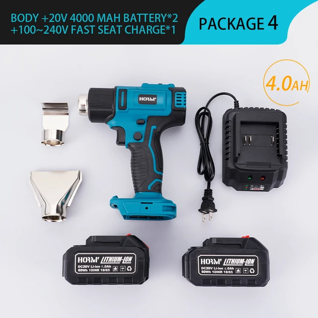 Cordless Heat Gun Hot Air Machine Lithium Rechargeable Heating Equipment  Temperatures Adjustable Power Tool for DeWalt Battery - AliExpress