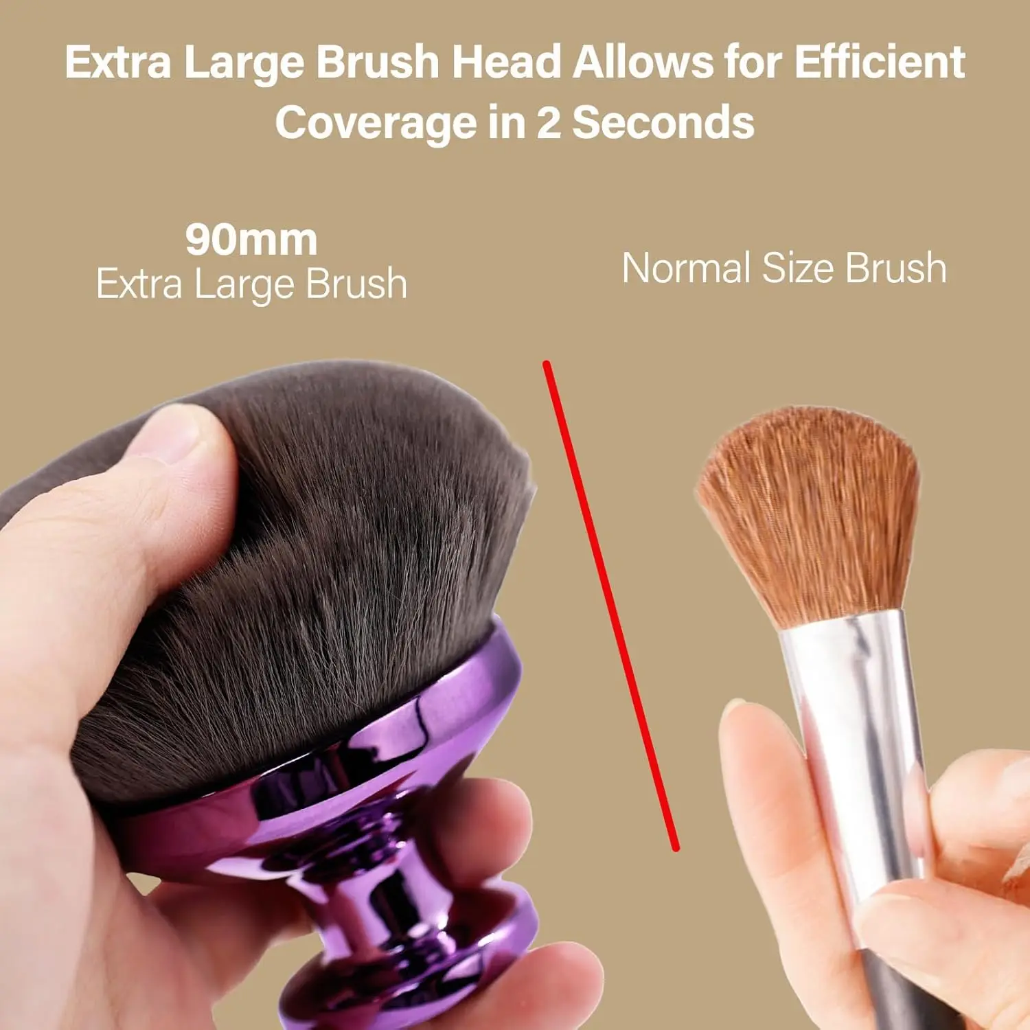 Description Picture 4 of itemOversized Kabuki Body Brush for Self Tanner Application Flawless Bronzer Blending Tool Large Face Body Foundation Brush