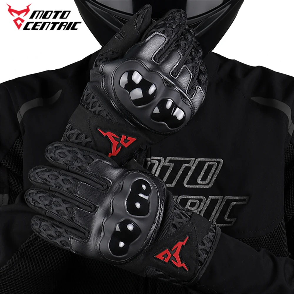 Guantes de motociclismo de verano Motocentric DR-MC-2203, de malla transpirable, para motocross, con protección rígida y pantalla táctil.