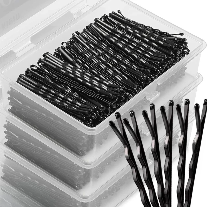 50-600 stücke Schwarz Gerade Linie Haar Clip U-förmigen Nadel Dame Haarnadeln Lockige Wellenförmige Griffe Frauen Bobby Pins Styling Haar Zubehör